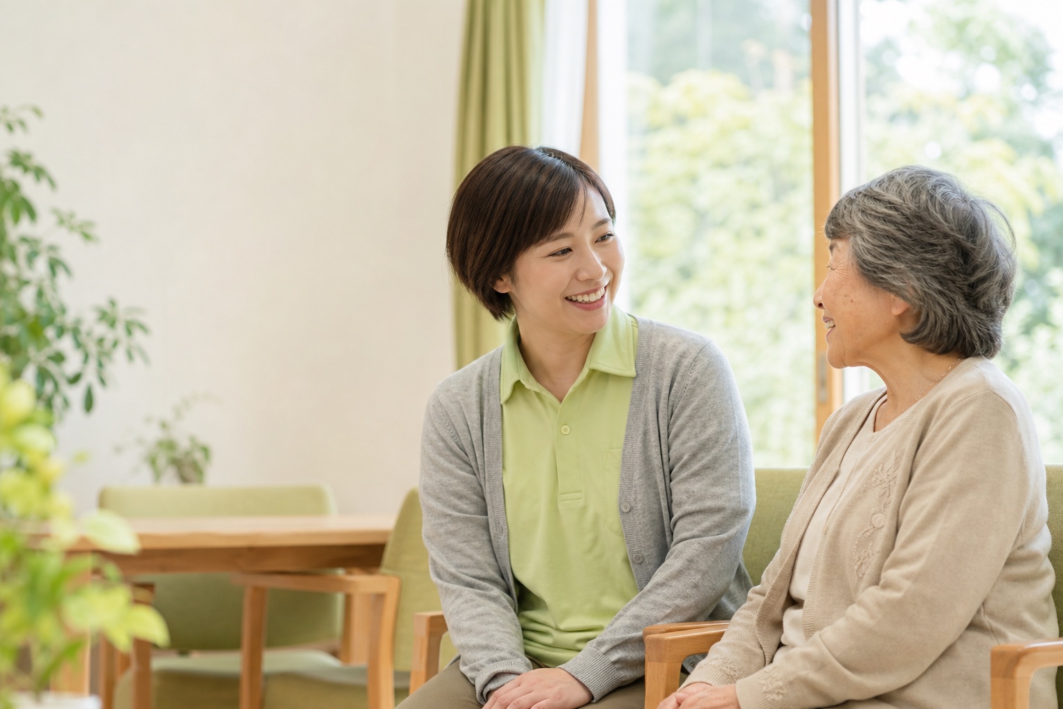 ご利用者と向き合う介護職員のイメージ